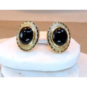 Estate VTG 14k Solid Yellow Gold Black Onyx Cufflinks 15.6 gr Wedding Tuxedo